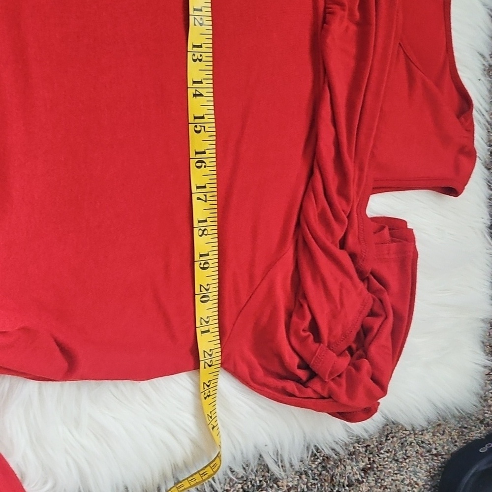Watermelon Rust Color Cold Shoulder Dress with Ruffle - Picture 8 of 12